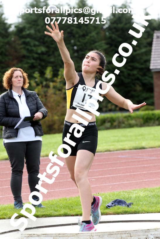 Shot putt, NECAA Open Meeting, Morpeth, Sunday, October 18th. David T. Hewitson/Sports for All Pics